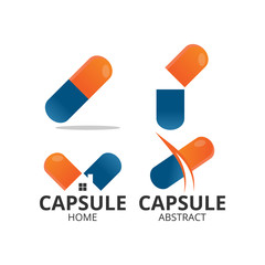 Collection of abstract capsule logo and icon template