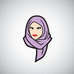 Hijab Logo Design Vector Illustration Template Icon