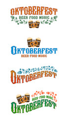 The set of Oktoberfest banners. Design for beer festival badge, stickers, prints, icons.