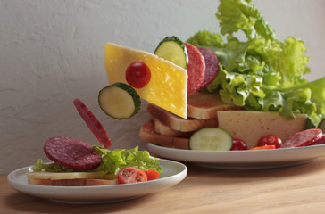 Healthy sandwich for breakfast .