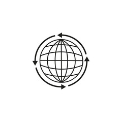 Land globe around icon