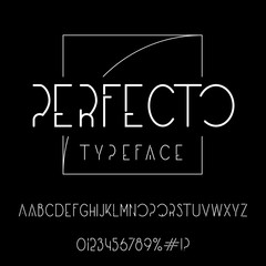 Naklejka premium Perfecto typeface. Elegant font with golden ratio logo.