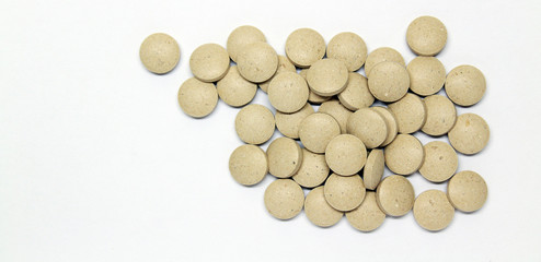 Tablets on the table close-up