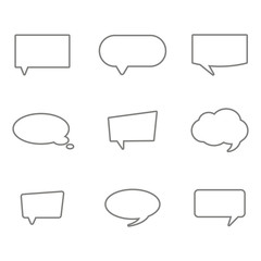monochrome set with vector speech bubbles for your design