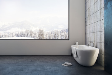 Luxury bathroom with panoramic view