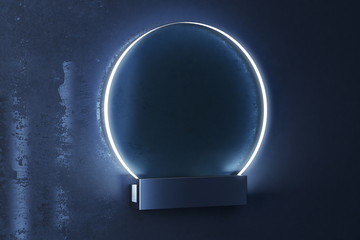 Empty round neon poster