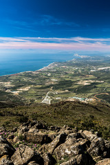 Fototapeta na wymiar The Strait of Gibraltar from Sierra Bermeja