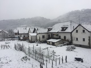 snow in Ochagavia Village Navarra