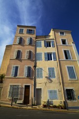 Fototapeta na wymiar Marseille France. Typical town house in mediterranean city. Historic architecture.