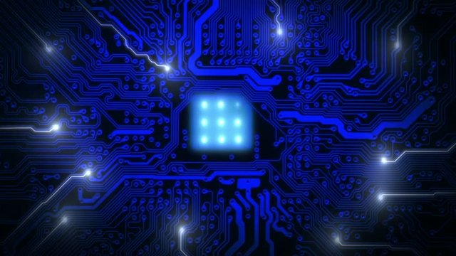 Animated printed circuit board background.
