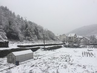 snow in Ochagavia village Navarra