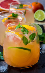 Grapefruit and mint gin cocktail, refreshing drink