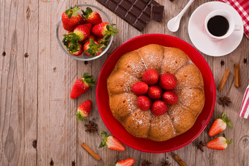 Strawberry cake. 