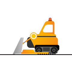 Naklejka premium Yellow bulldozer on white background. Mining industry.