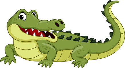 Fototapeta premium Krokodyl kreskówka na białym tle