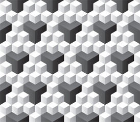 Seamless 3d isometric cube pattern background texture