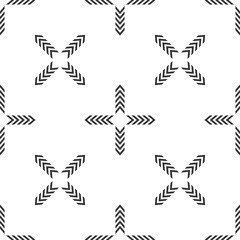 Arrows in four directions icon seamless pattern on white background. Flat design. Vector Illustration