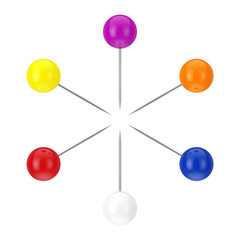Obraz premium Colourful Pin Pointers Extreme Closeup.