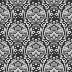 Vector damask seamless pattern background. Classical luxury old fashioned damask ornament, royal victorian seamless texture for wallpapers, textile, wrapping. Exquisite floral baroque template.