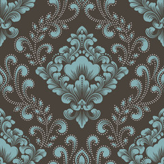 Vector damask seamless pattern element. Classical luxury old fashioned damask ornament, royal victorian seamless texture for wallpapers, textile, wrapping. Exquisite floral baroque template.