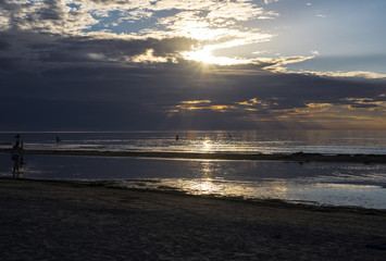 Obraz premium Summer sunset on Baltic sea.