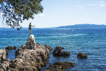 View from the Promenade of Opatija in Istria at sunny summer day.