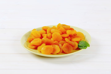 plate of dried apricots