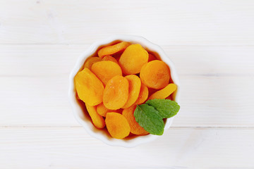 bowl of dried apricots