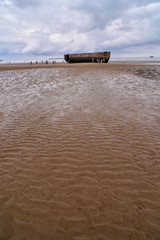Remains of the Mulberry harbour in Normandy France, Europe