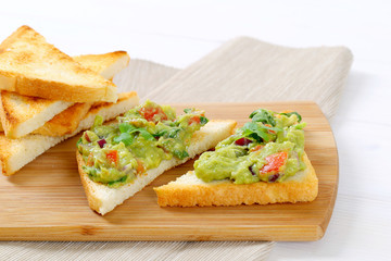 toasted bread with guacamole