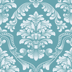 Vector damask seamless pattern element. Classical luxury old fashioned damask ornament, royal victorian seamless texture for wallpapers, textile, wrapping. Exquisite floral baroque template.