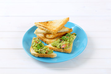 toasted bread with guacamole