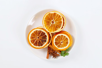 dried orange slices with spices