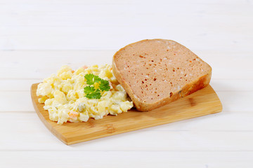 meat loaf with potato salad