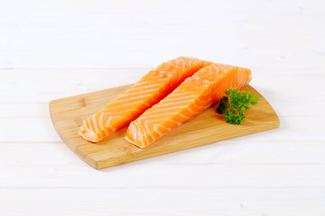 raw salmon fillets