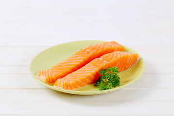 raw salmon fillets