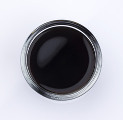 Soy sauce. Top view