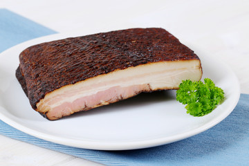 piece of smoked bacon