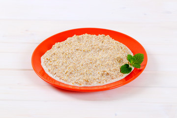 plate of oatmeal porridge