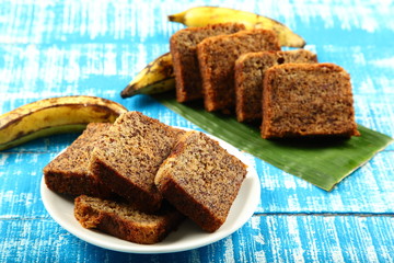 Top view- sweet snack vegan food- banana cakes