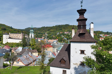 Fototapeta premium Banska Stiavnica townscape in Slovakia.