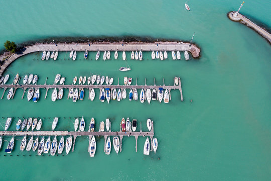 Aerial view of boats