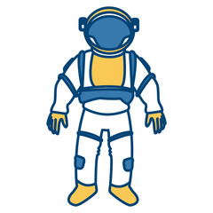Cute astronaut cartoon icon vector illustration graphic design