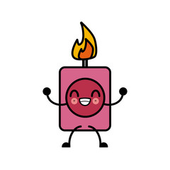 Candle decoration isolated cute kawaii cartoon icon vector illustration