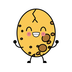 Quail eggs food cute kawaii cartoon icon vector illustration