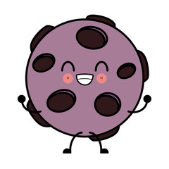 Galaxy asteroid meteor cute kawaii cartoon icon vector illustration