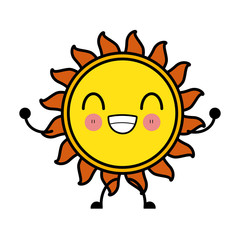 Sun isolated symbol cute kawaii cartoon icon vector illustration