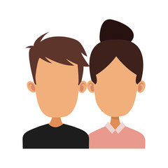 Cute couple cartoon icon vector illustration graphic design