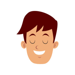 Man smiling with eyes closed icon vector illustration graphic design