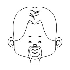 cartoon man face avatar character male cute vector illustration